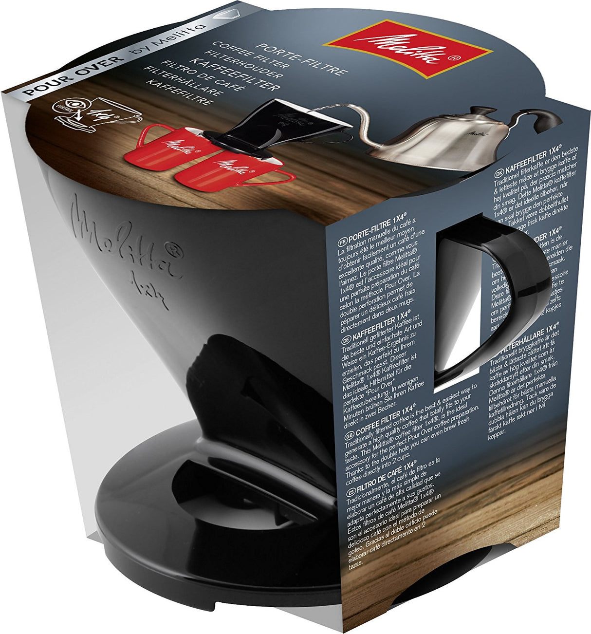 Melitta, Melitta Filtercone 1x4 (4 Cup) Standard Coffee Dripper with Two Outlets - Black, Redber Coffee
