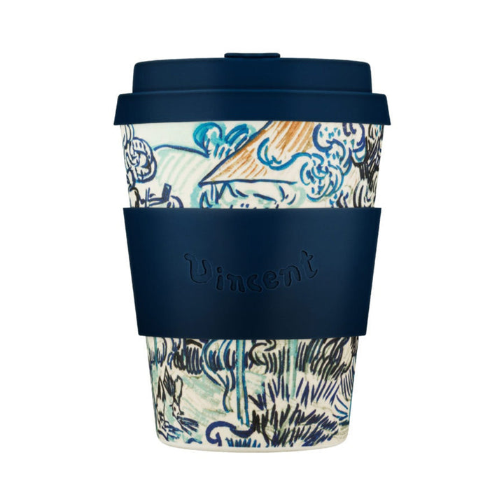 Ecoffee, Ecoffee Cup Reusable Bamboo Travel Cup 0.34l / 12 oz. - Van Gogh Museum Old Vineyard with Peasant Woman, 1890, Redber Coffee