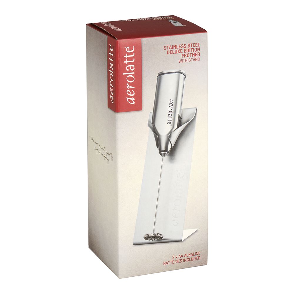 Aerolatte, Aerolatte Stainless Steel Electric Milk Frother with Stand, Redber Coffee