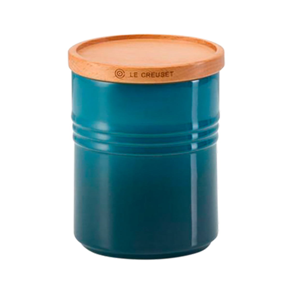 Le Creuset, Le Creuset Stoneware Medium Storage Jar with Wooden Lid - Deep Teal, Redber Coffee
