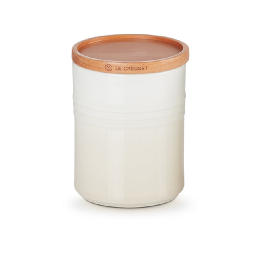 Le Creuset, Le Creuset Stoneware Medium Storage Jar with Wooden Lid - Meringue, Redber Coffee