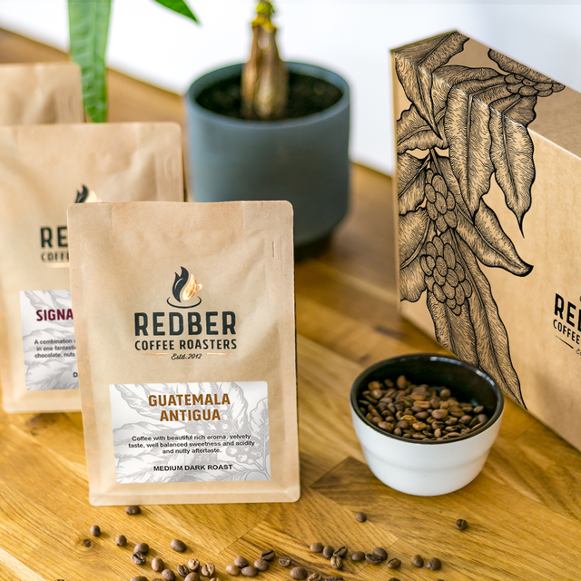 Redber, PREMIUM Coffee Gift Box 3 x 250g & Personalised Gift card, Redber Coffee