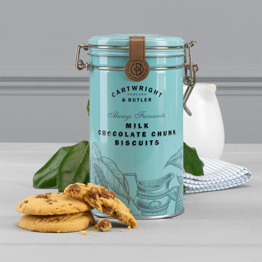 Cartwright & Butler, Cartwright & Butler Milk Chocolate Chunk Biscuits in Tin, Redber Coffee