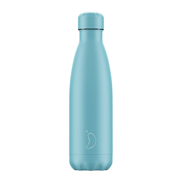 Chilly's, Chilly's Vacuum Insulated Stainless Steel 500ml Drinking Bottle - Pastel All Blue, Redber Coffee