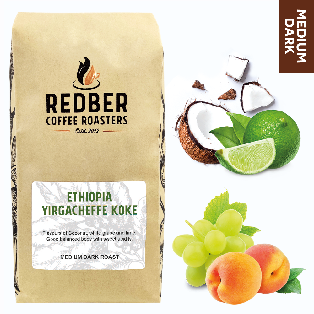Redber, ETHIOPIA YIRGACHEFFE KOKE - Medium-Dark Roast Coffee, Redber Coffee