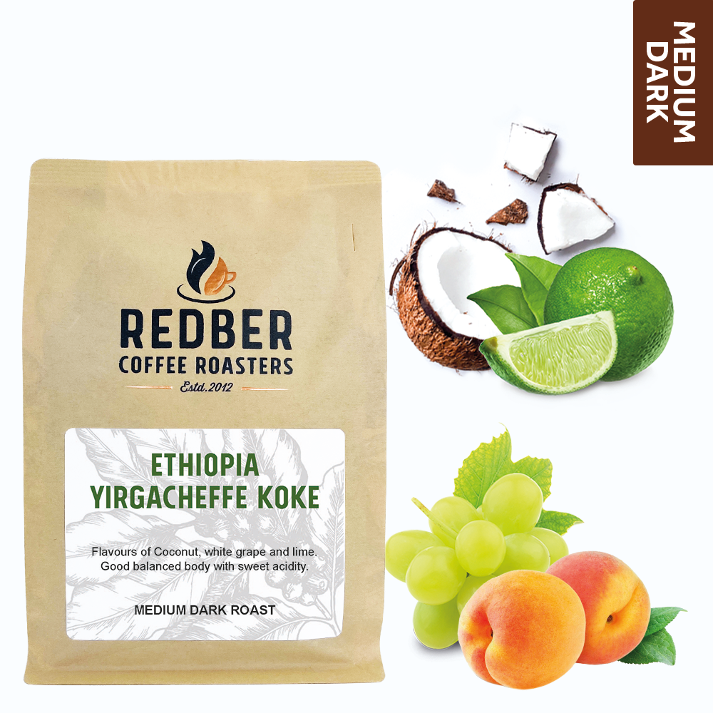 Redber, ETHIOPIA YIRGACHEFFE KOKE - Medium-Dark Roast Coffee, Redber Coffee