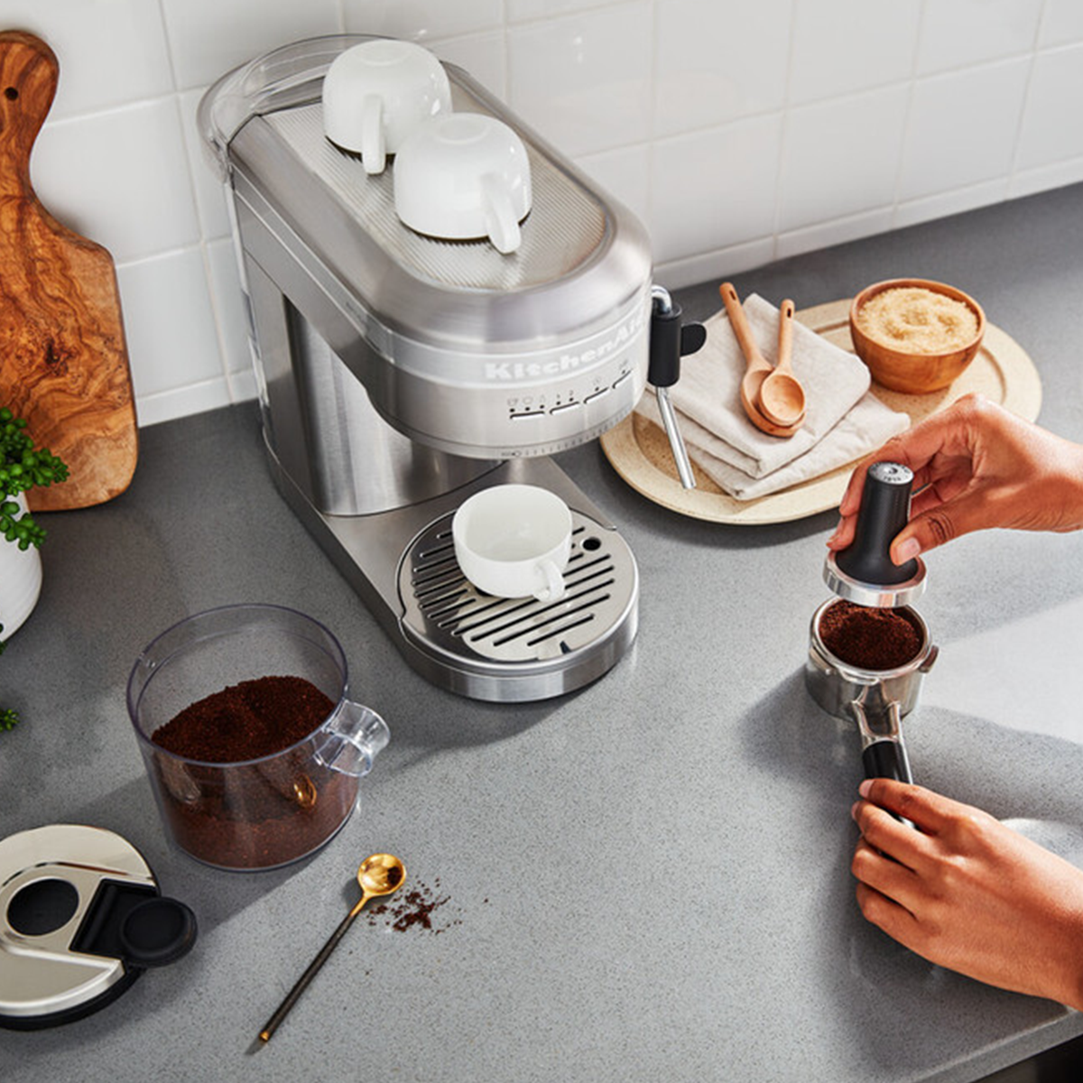 KitchenAid, KitchenAid Artisan Semi Automatic Espresso Coffee Machine - Stainless Steel, Redber Coffee