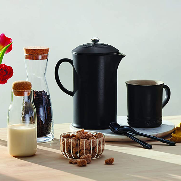 Le Creuset Stoneware Cafetiere 1L - Satin Black