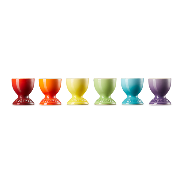 Le Creuset Stoneware Set of 6 Rainbow Egg Cups