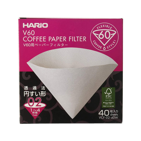 Redber, Hario V60 Size 01/02 Clear Plastic Coffee Dripper & 40pcs Filter Papers - Coffee Brewing Kit, Redber Coffee