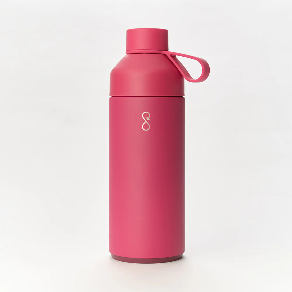 Pink Ocean Bottle - water bottle with a lid on a white background