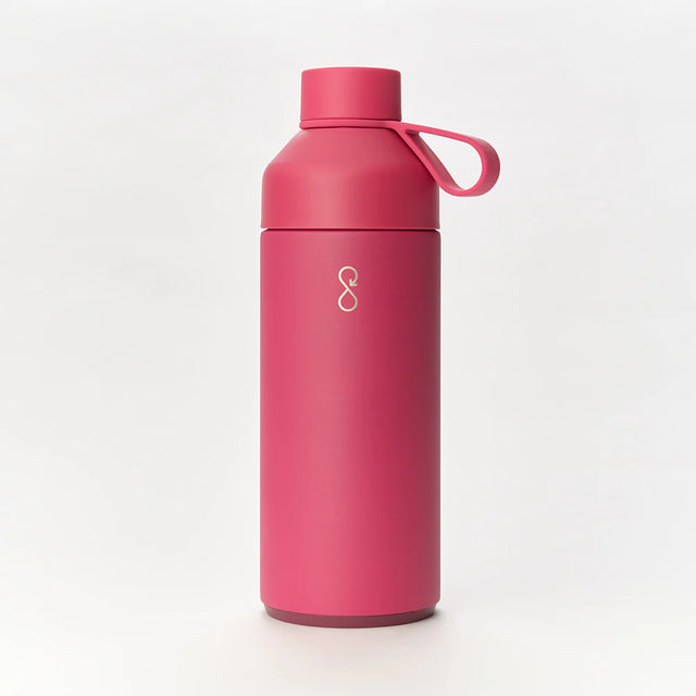 Pink Ocean Bottle - water bottle with a lid on a white background