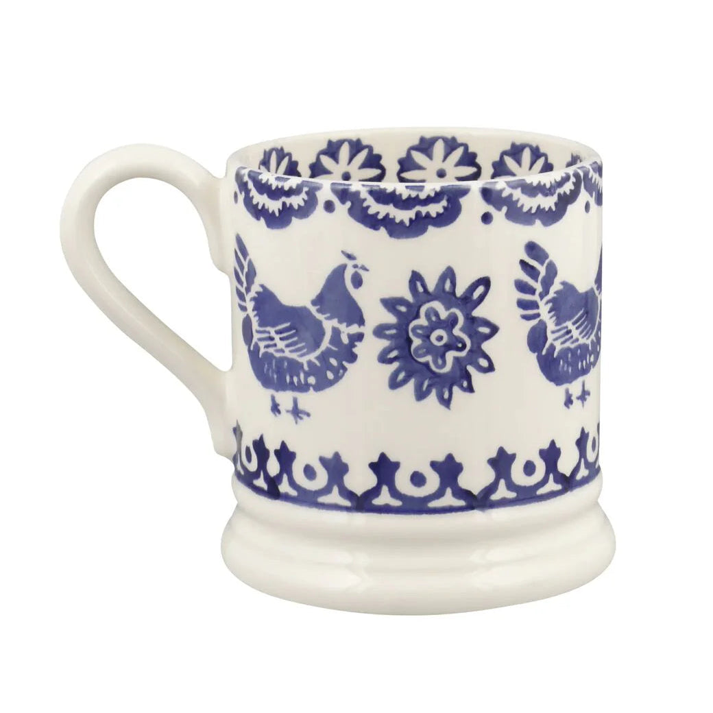 Emma Bridgewater Blue Hen & Border Mum 1/2 Pint Mug