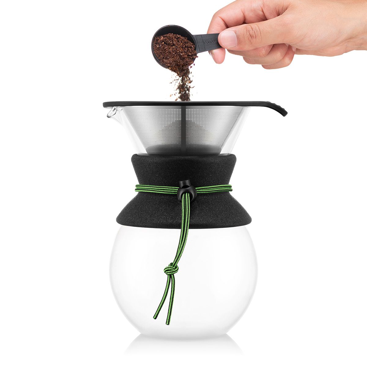 Bodum Pour Over Coffee maker with permanent s s filter 8 cup 1.0 l 34 oz Green Redber Coffee