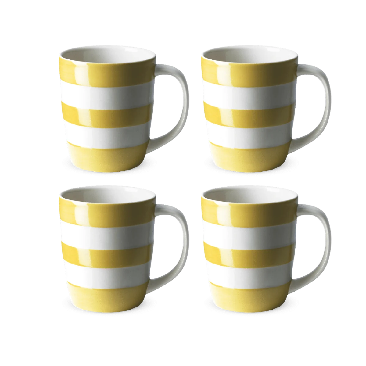 Cornishware Cornish Mug 12oz 4 Pack Set - Yellow