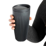 Huskee Reusable 16oz Coffee Cup with Lid - Charcoal