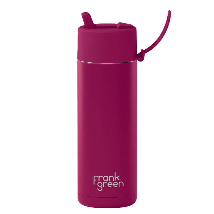 Frank Green 20oz/595ml Ceramic Reusable Bottle with Flip Straw - Berry