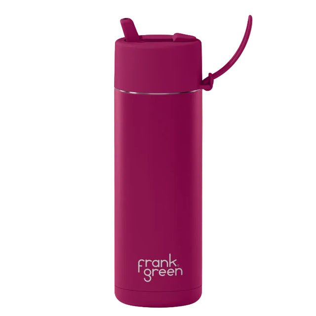 Frank Green 20oz/595ml Ceramic Reusable Bottle with Flip Straw - Berry