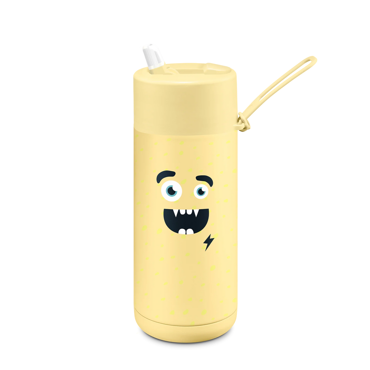 Frank Green Frankster Kids 16oz/475ml Ceramic Reusable Flip Straw Bottle - Buttermilk Splash