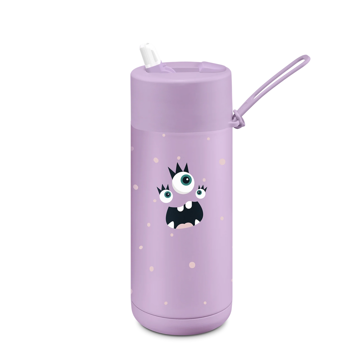 Frank Green Frankster Kids 16oz/475ml Ceramic Reusable Flip Straw Bottle - Lilac Haze Flick