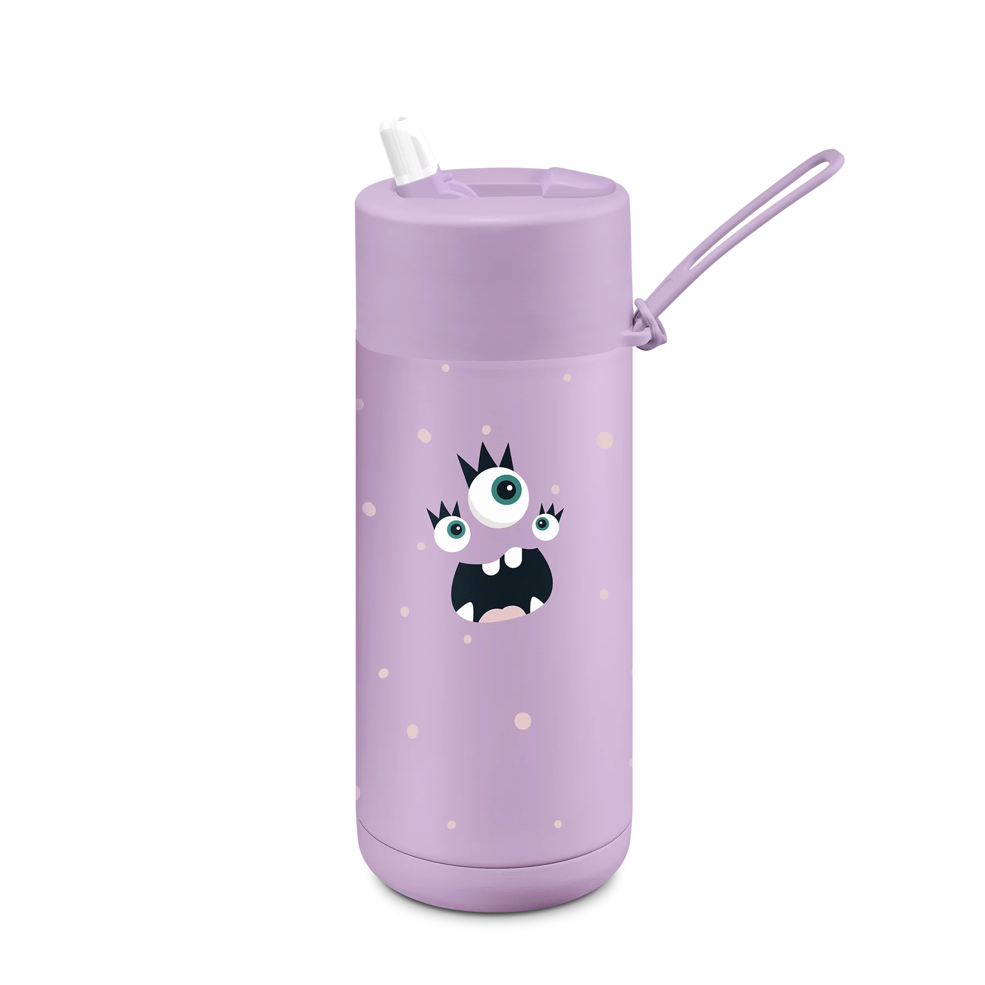 Frank Green Frankster Kids 16oz/475ml Ceramic Reusable Flip Straw Bottle - Lilac Haze Flick