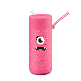 Frank Green Frankster Kids 16oz/475ml Ceramic Reusable Flip Straw Bottle -  Neon Pink Piper
