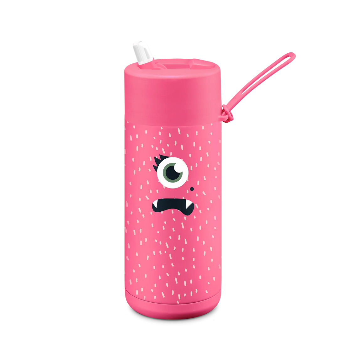 Frank Green Frankster Kids 16oz/475ml Ceramic Reusable Flip Straw Bottle -  Neon Pink Piper