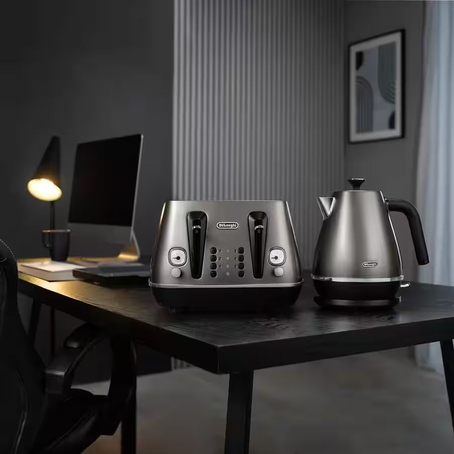 Delonghi Distinta X Stainless Steel Electric Kettle - Titanium Grey