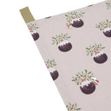 Sophie Allport Close-up of the Christmas pudding pattern and corner hanging loop