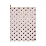 Sophie Allport Christmas Puddings cotton tea towel showing the full pudding pattern and hanging loop