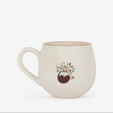 Sophie Allport Reverse of the Christmas Puddings stoneware mug showing a Christmas pudding
