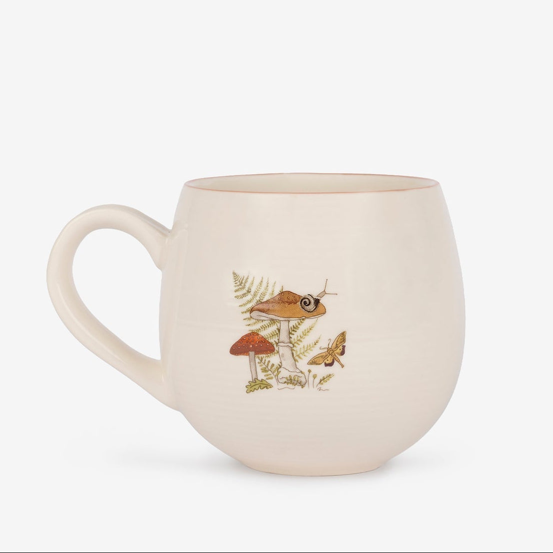 Sophie Allport Autumn Forage 500ml stoneware mug showing the toadstool illustration