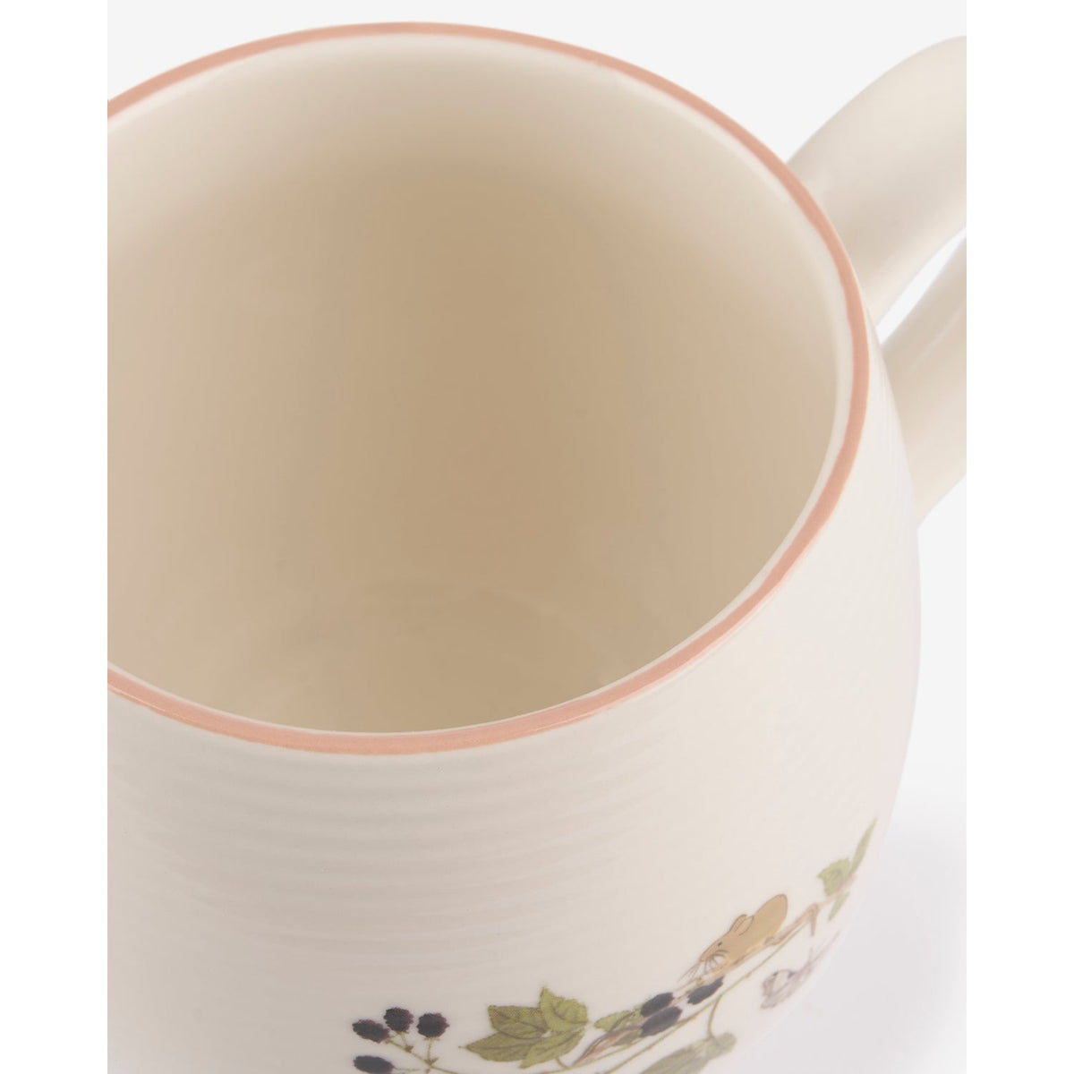Sophie Allport Close-up of the coloured rim and interior of the Autumn Forage mug