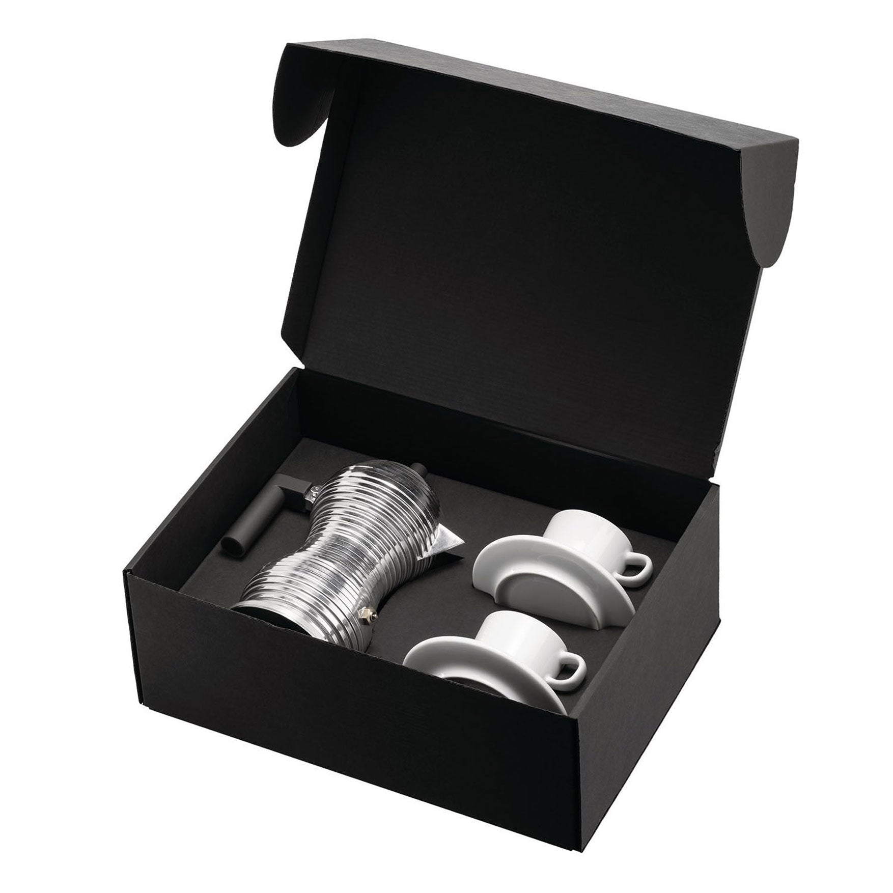 Alessi Coffee Gift Box – Pulcina Espresso Maker & Mocha Cups Set