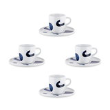 Alessi Itsumo Yunoki ware Set of 4pcs Espresso Cups with Saucer