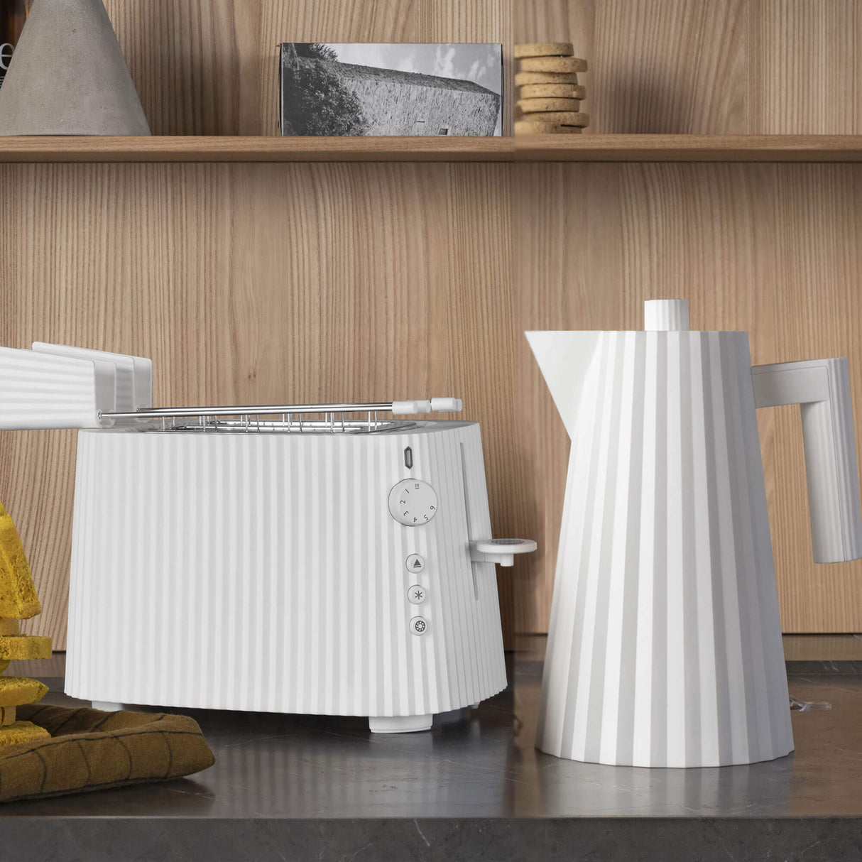 Alessi Plisse Electric Kettle with Temperature Control 1.7L - White