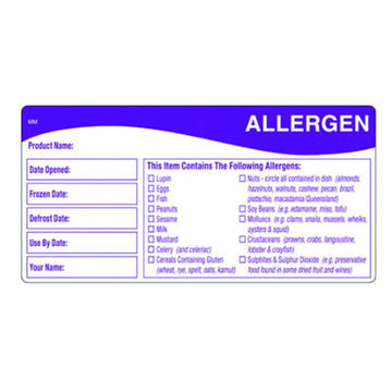 Allergen Storage Label - Case of 500 | Redber Coffee