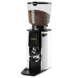 Coffee grinder with coffee beans on a white background