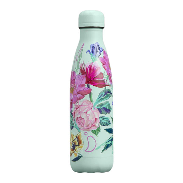 Chilly's Vacuum Insulated Stainless Steel 500ml Drinking Bottle - Floral Art Attack