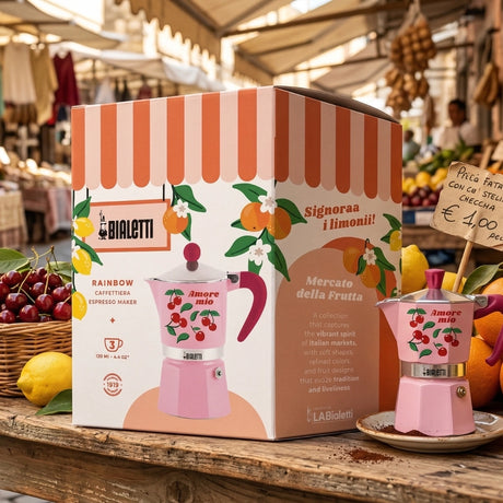 Bialetti Mercato Della Frutta Rainbow Stovetop 3 Cup - Cherries