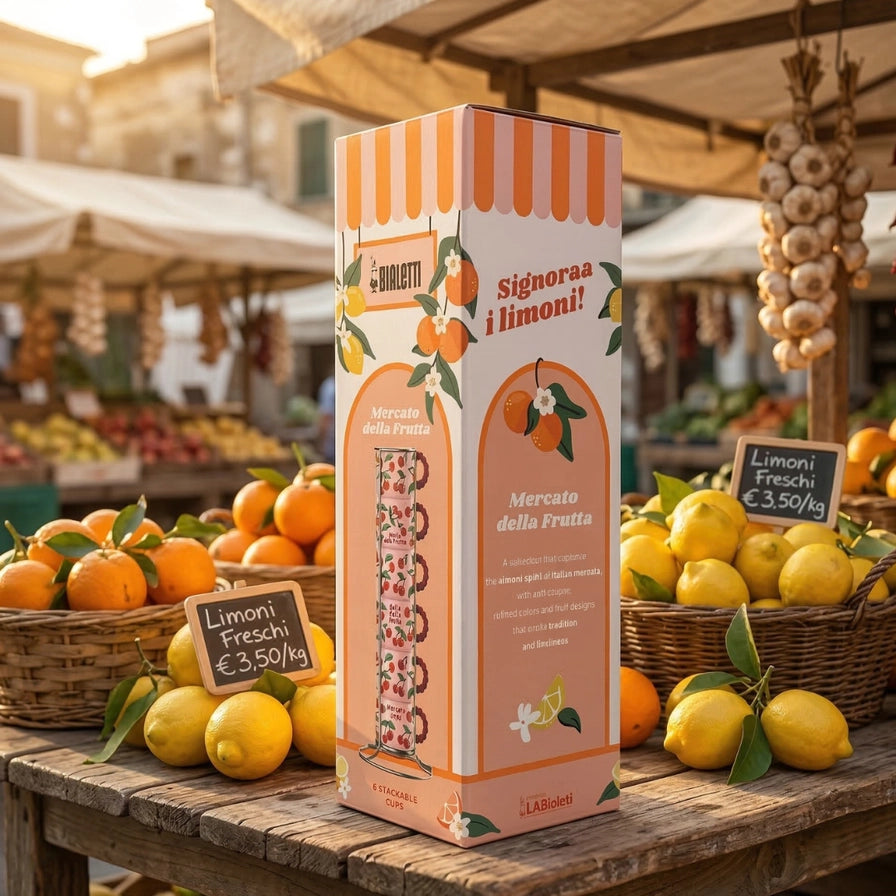 Bialetti Mercato Della Frutta Stackable Cups (Set of 6) - Cherry