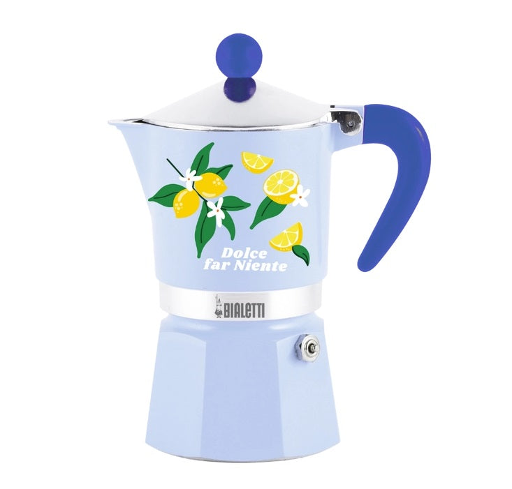 Bialetti Mercato Della Frutta Rainbow Lemons Stovetop 3 Cup - Blue