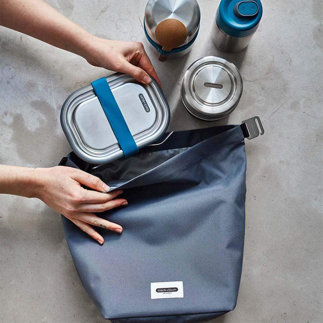 Black+Blum, Black+Blum Insulated Lunch Bag - Slate Blue, Redber Coffee
