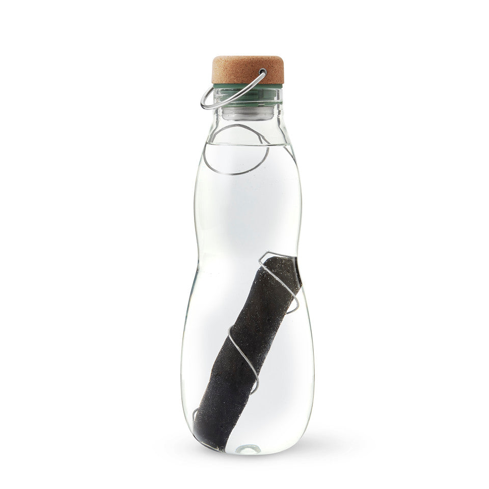 Black+Blum Eau Good Glass Bottle with Charcoal Filter 0.65L - Olive