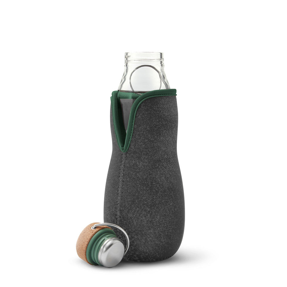 Black+Blum Eau Good Glass Bottle with Charcoal Filter 0.65L - Olive