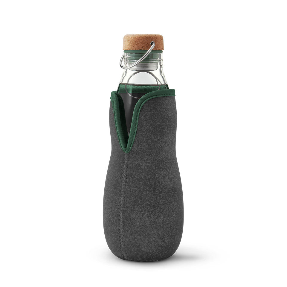 Black+Blum Eau Good Glass Bottle with Charcoal Filter 0.65L - Olive