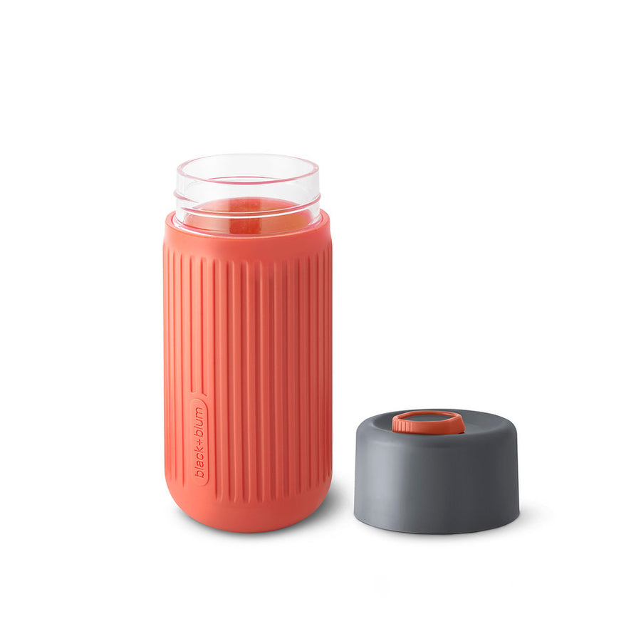 Black+Blum Insulated 340ml/12oz Glass Travel Cup - Coral