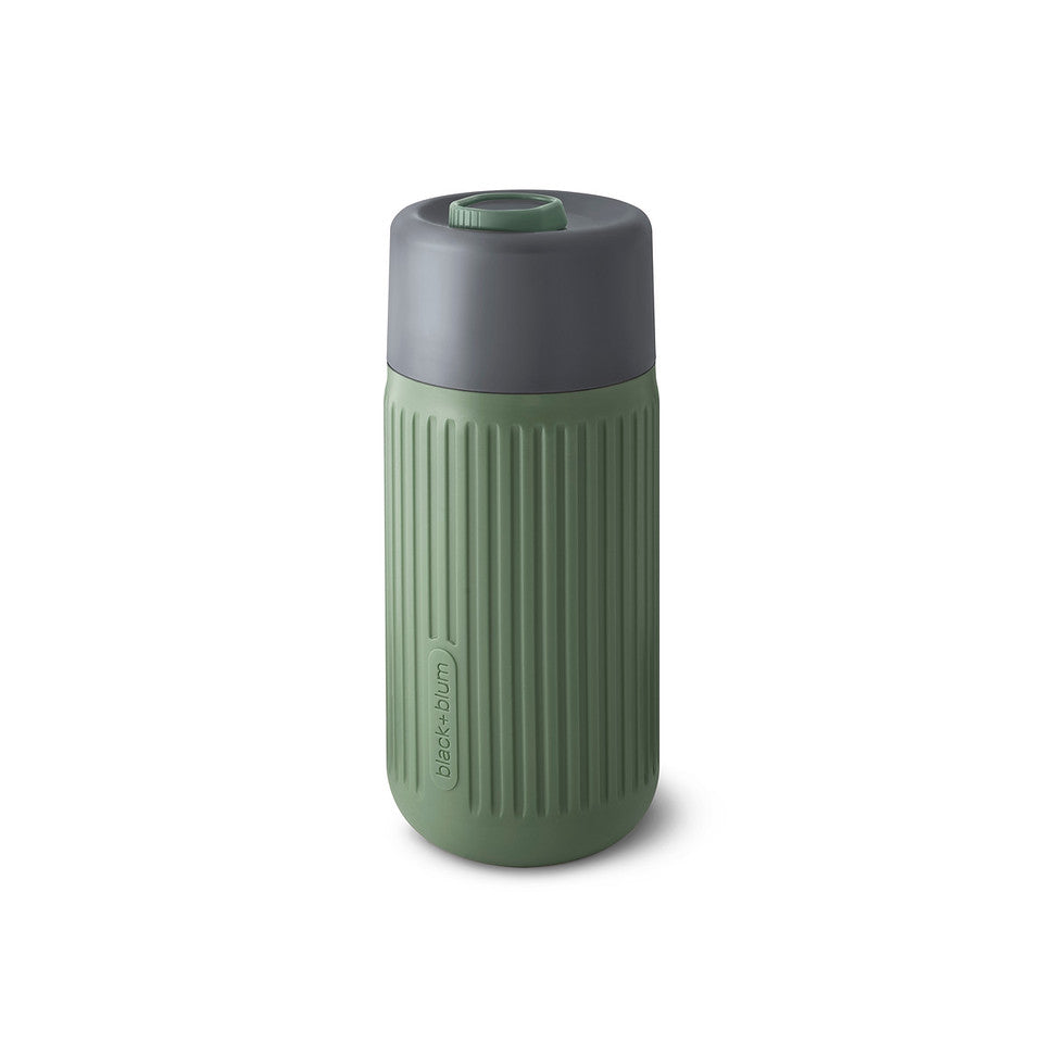 Black+Blum Insulated 340ml/12oz Glass Travel Cup - Olive
