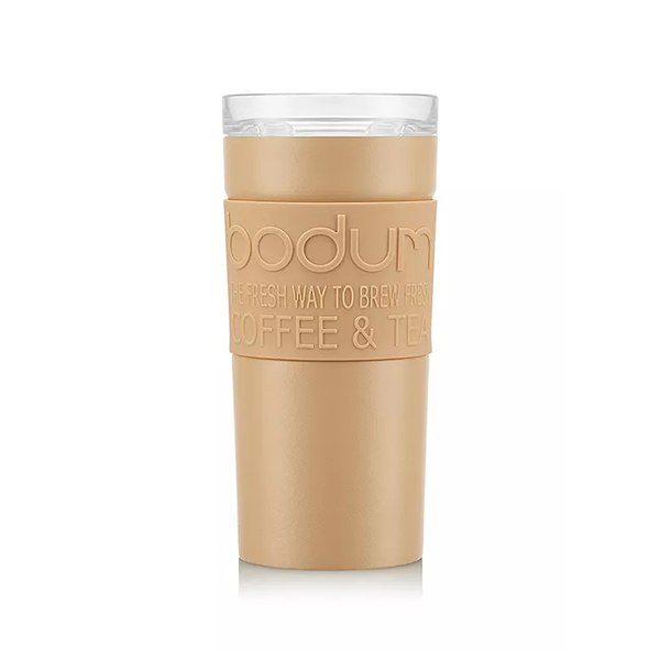Bodum Stainless Steel Travel Mug 0.35L / 12oz. with Clear Lid - Iced Vanilla Latte