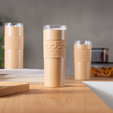 Bodum Stainless Steel Travel Mug 0.45L / 12oz. with Clear Lid - Iced Vanilla Latte